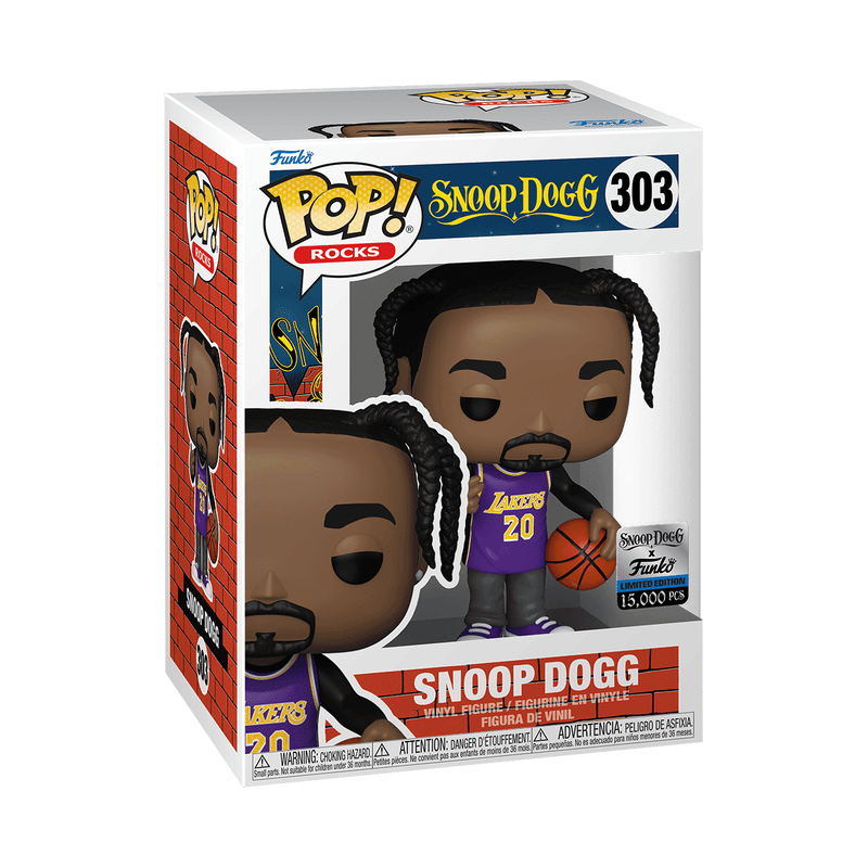 Snoop Dogg in Lakers Jersey Funko Pop! #303 Limited Edition 15000 Pcs stock photo in-box from Pop! Rocks