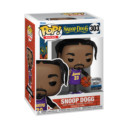 Snoop Dogg in Lakers Jersey Funko Pop! #303 Limited Edition 15000 Pcs stock photo in-box from Pop! Rocks
