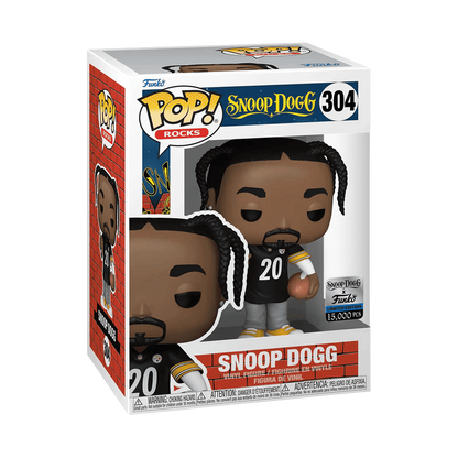 Snoop Dogg in Steelers Jersey Funko Pop! #304 Limited Edition 15000 Pcs stock photo in-box from Pop! Rocks