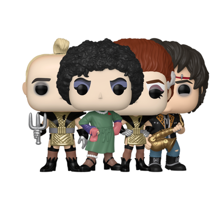 Funko Pop! The Rocky Horror Picture Show 4-pack bundle Eddie 1911 Frank-N-Furter hospital gown 1912 Magenta 1913 Riff Raff 1914 figures out of box
