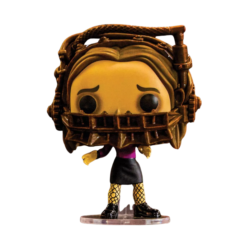 Stock photo of Saw Funko Pop! Reverse Bear Trap #2128 Hot Topic Scare Fair 2026 Exclusive out of box.
