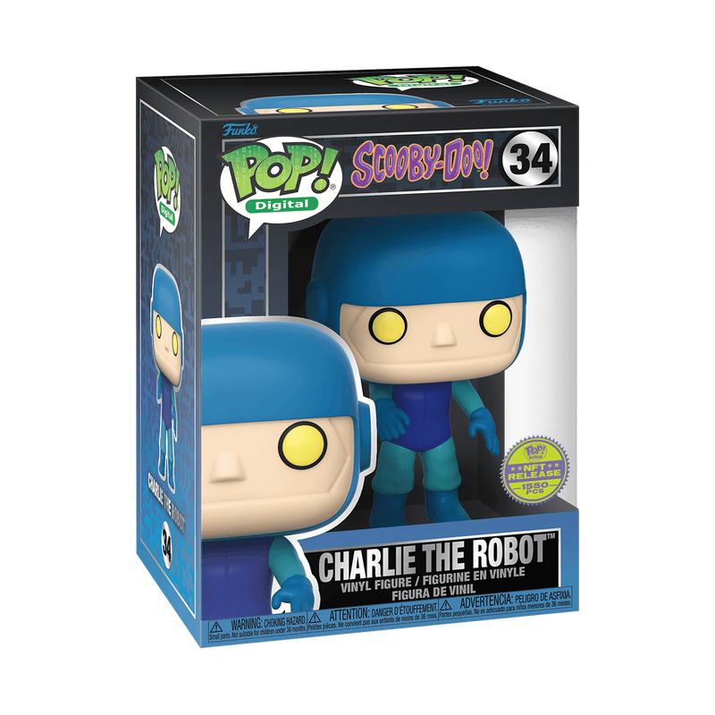 Charlie the Robot Funko Pop! #34 NFT Release 1550 Pcs stock photo in-box from Scooby-Doo