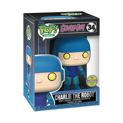 Charlie the Robot Funko Pop! #34 NFT Release 1550 Pcs stock photo in-box from Scooby-Doo