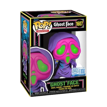 Ghost Face Funko Pop! #1607 Black Light Entertainment Earth Exclusive stock photo in-box Scream