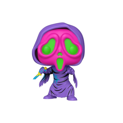 Ghost Face Funko Pop! #1607 Black Light Entertainment Earth Exclusive stock photo out-of-box Scream