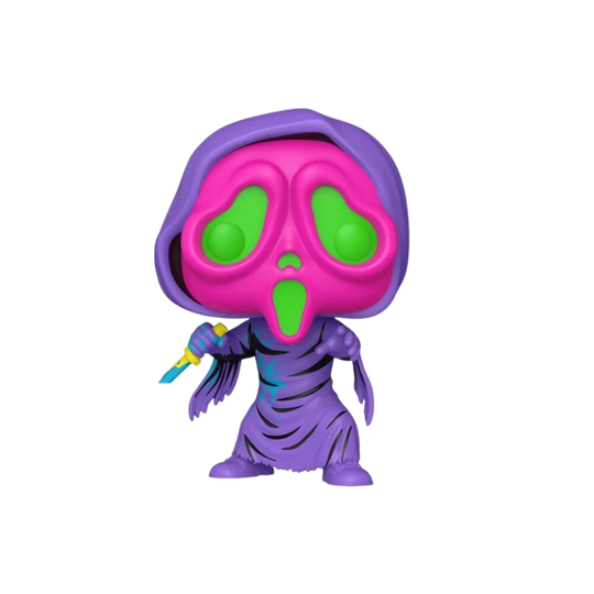 Ghost Face Funko Pop! #1607 Black Light Entertainment Earth Exclusive stock photo out-of-box Scream