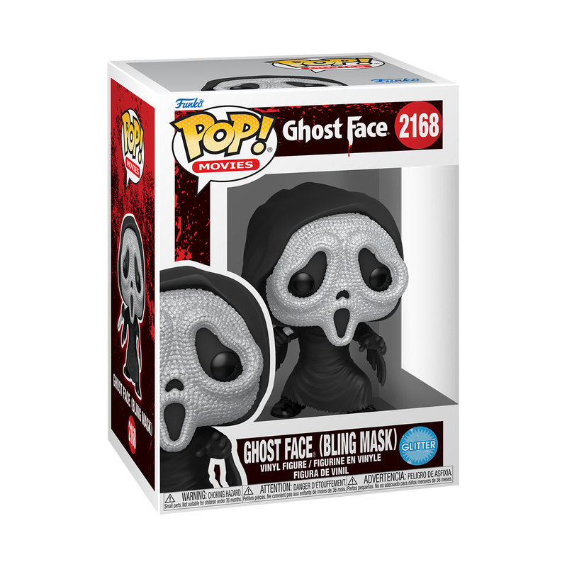 Ghost Face Bling Mask Funko Pop! #2168 Glitter stock photo in-box from Scream