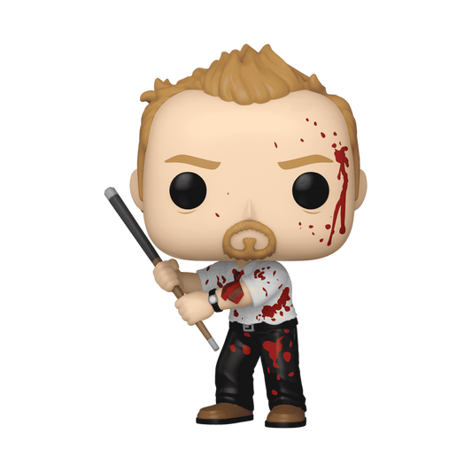 Shaun of the Dead Shaun Bloody Chase Funko Pop Figure Holding Pool Cue