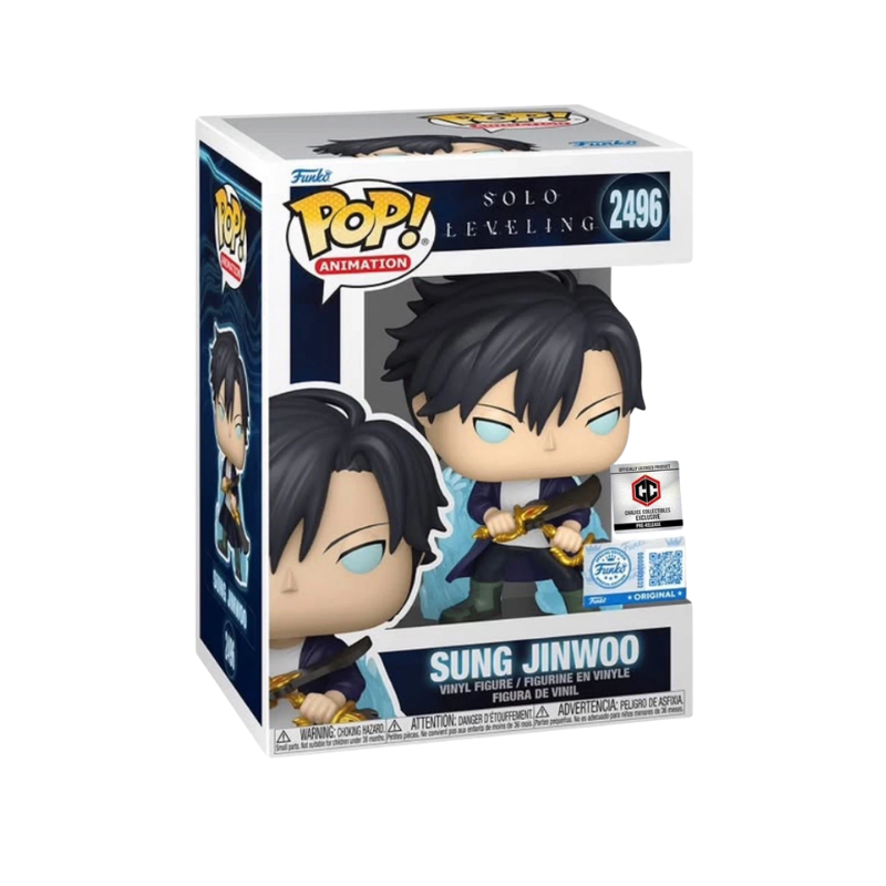 Sung Jinwoo Aura Funko Pop! #2496 Chalice Collectibles Pre-Release Exclusive stock photo in-box from Solo Leveling