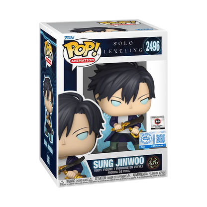 Sung Jinwoo Aura Funko Pop! #2496 Glow Chase Chalice Collectibles Pre-Release Exclusive stock photo in-box from Solo Leveling