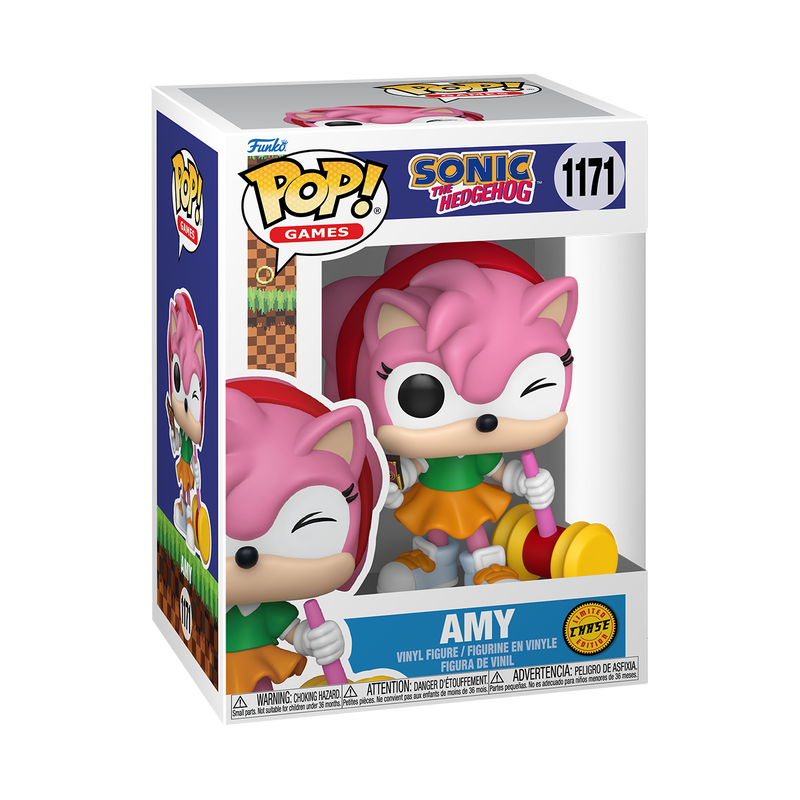 Amy Rose Funko Pop! #1171 Chase stock photo in-box Sonic the Hedgehog