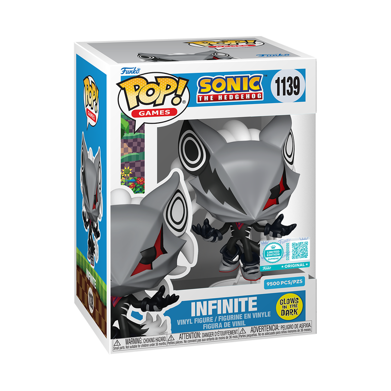 Funko Pop! Sonic the Hedgehog Infinite #1139 Supreme Limited Edition figure shown inside original retail packaging