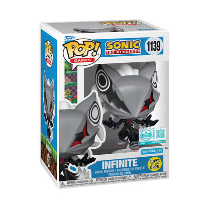 Funko Pop! Sonic the Hedgehog Infinite #1139 Supreme Limited Edition figure shown inside original retail packaging