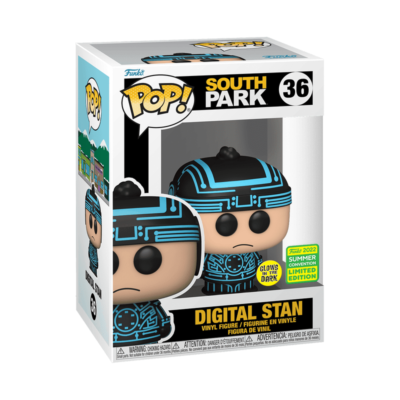 Digital Stan Funko Pop! #36 Glow San Diego Comic Con 2022 Shared Exclusive stock photo in-box from South Park