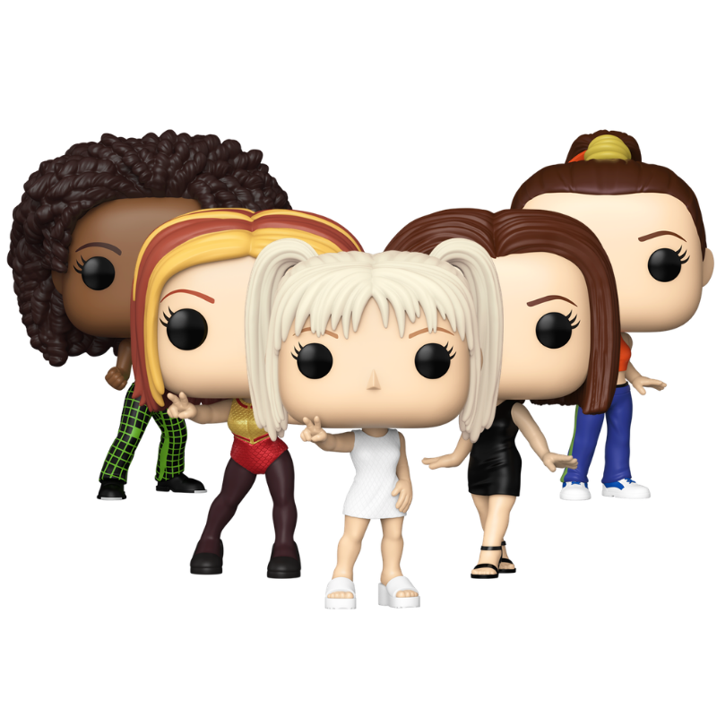 Funko Pop! Spice Girls Set stock photo out-of-box featuring all five Spice Girls