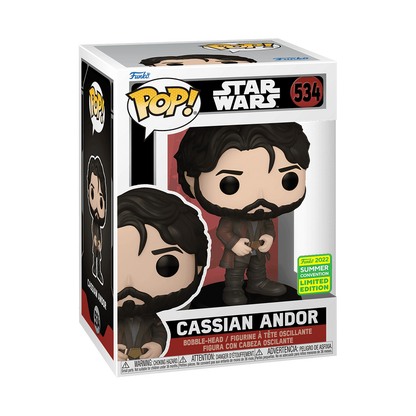 Cassian Andor Funko Pop! #534 SDCC 2022 Shared Exclusive stock photo in-box from Star Wars