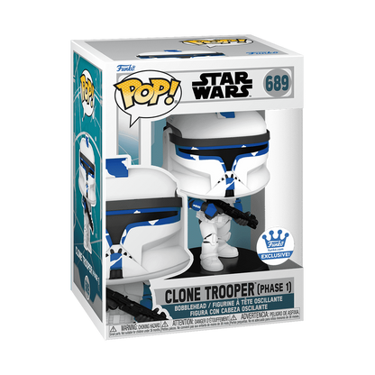 Clone Trooper Phase 1 Funko Pop! #689 Funko Exclusive stock photo in-box from Star Wars