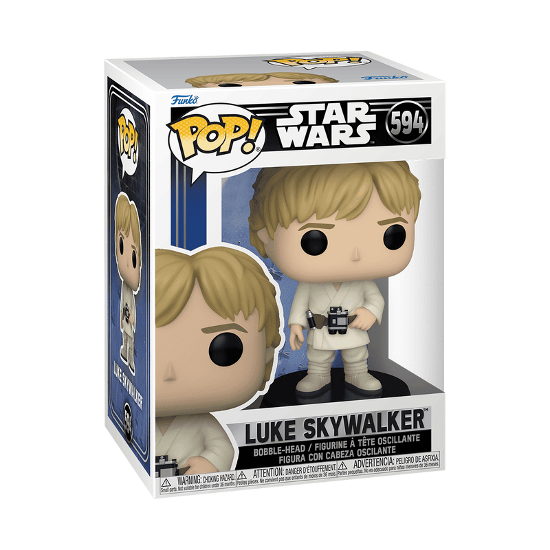 Luke Skywalker Funko Pop! #594 stock photo in-box from Star Wars Episode IV A New Hope