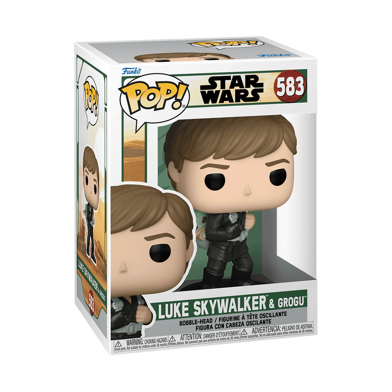 Luke Skywalker and Grogu Funko Pop! #583 stock photo in-box from Star Wars