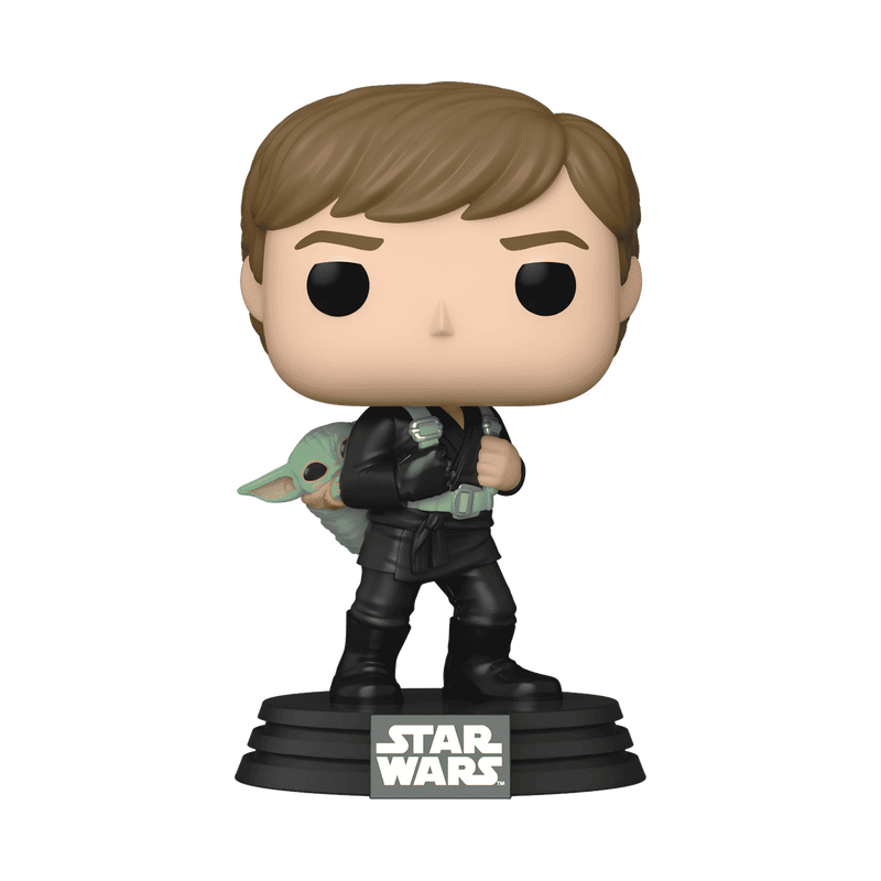 Luke Skywalker and Grogu Funko Pop! #583 stock photo out-of-box from Star Wars