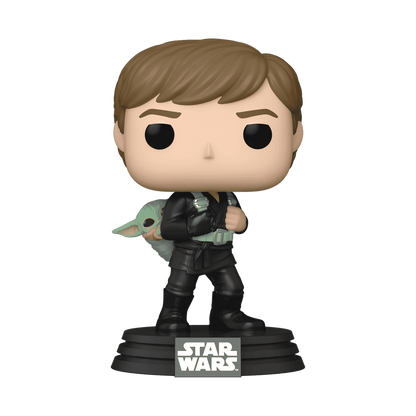Luke Skywalker and Grogu Funko Pop! #583 stock photo out-of-box from Star Wars