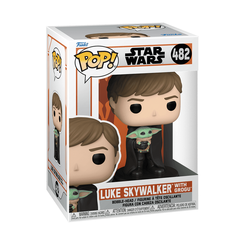 Luke Skywalker with Grogu Funko Pop! #482 stock photo in-box from Star Wars The Mandalorian