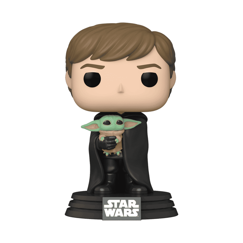 Luke Skywalker with Grogu Funko Pop! #482 stock photo out-of-box from Star Wars The Mandalorian
