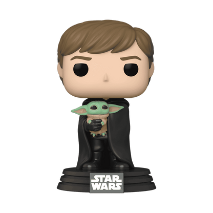 Luke Skywalker with Grogu Funko Pop! #482 stock photo out-of-box from Star Wars The Mandalorian