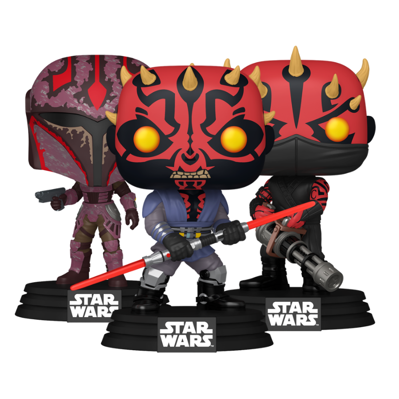 Maul Rook Kast and Icarus Funko Pop! #828 #829 #830 stock photo out-of-box Star Wars