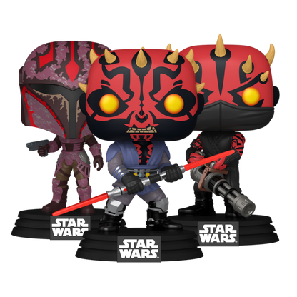 Maul Rook Kast and Icarus Funko Pop! #828 #829 #830 stock photo out-of-box Star Wars