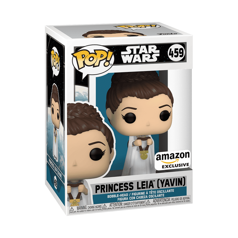 Princess Leia Yavin Funko Pop! #459 Amazon Exclusive stock photo in-box from Star Wars