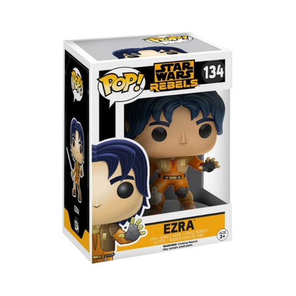 Ezra Bridger Funko Pop! #134 stock photo in-box from Star Wars Rebels