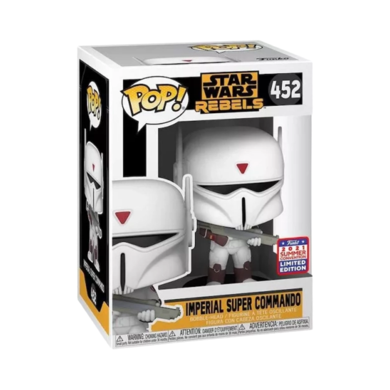 Imperial Super Commando Funko Pop! #452 SDCC 2021 Shared Exclusive stock photo in-box from Star Wars Rebels