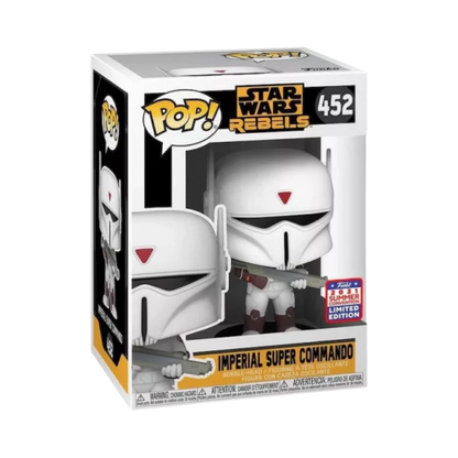 Imperial Super Commando Funko Pop! #452 SDCC 2021 Shared Exclusive stock photo in-box from Star Wars Rebels