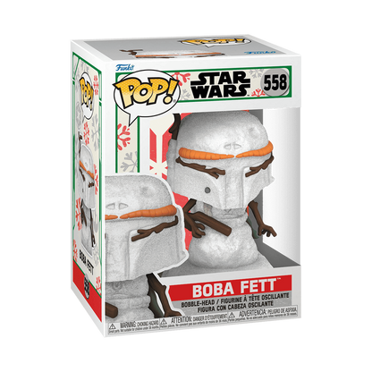 Snowman Boba Fett Funko Pop! #558 stock photo in-box from Star Wars