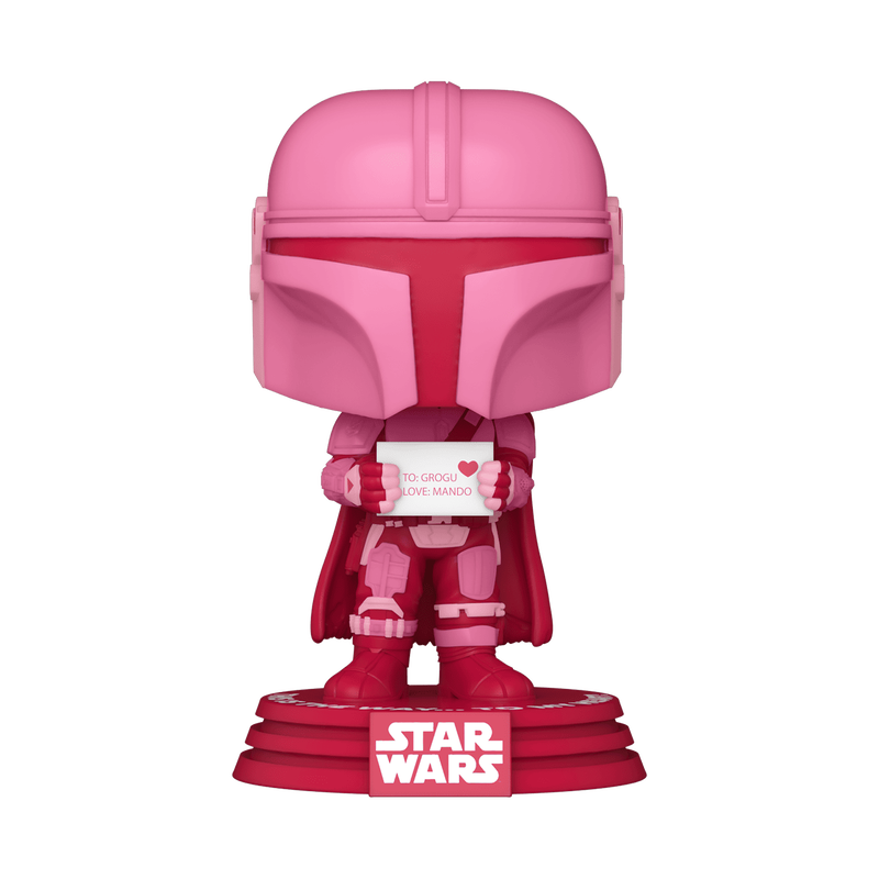 The Mandalorian Funko Pop! #495 Valentine’s Day stock photo out-of-box from Star Wars