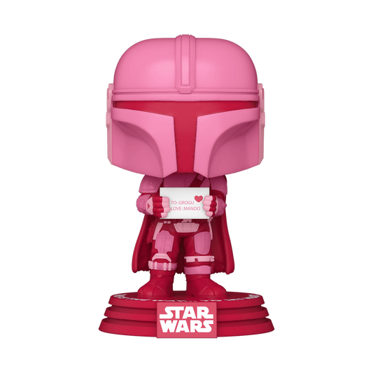 The Mandalorian Funko Pop! #495 Valentine’s Day stock photo out-of-box from Star Wars