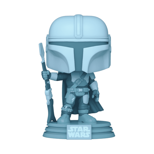 The Mandalorian Holographic Funko Pop! #345 Entertainment Earth Exclusive Glow stock photo out-of-box from Star Wars The Mandalorian