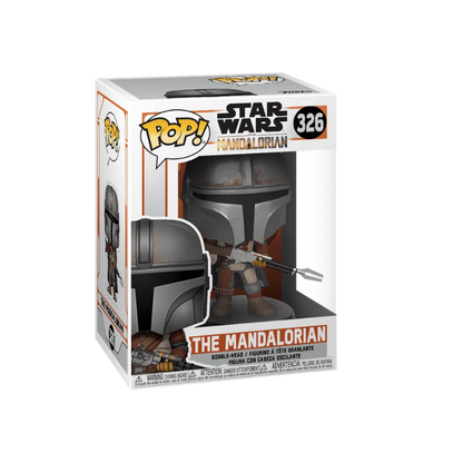 The Mandalorian Funko Pop! #326 stock photo in-box from Star Wars: The Mandalorian