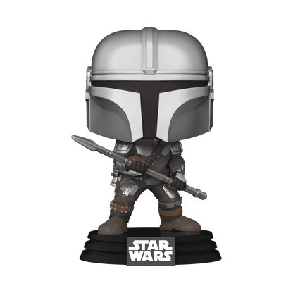 The Mandalorian with Beskar Staff Funko Pop! #479 Funko Exclusive stock photo out-of-box from Star Wars: The Mandalorian