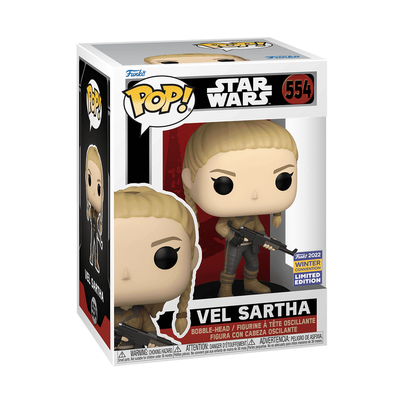 Vel Sartha Funko Pop! #554 NYCC 2022 Shared Exclusive stock photo in-box from Star Wars Andor