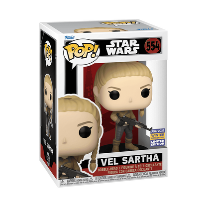 Vel Sartha Funko Pop! #554 NYCC 2022 Shared Exclusive stock photo in-box from Star Wars Andor