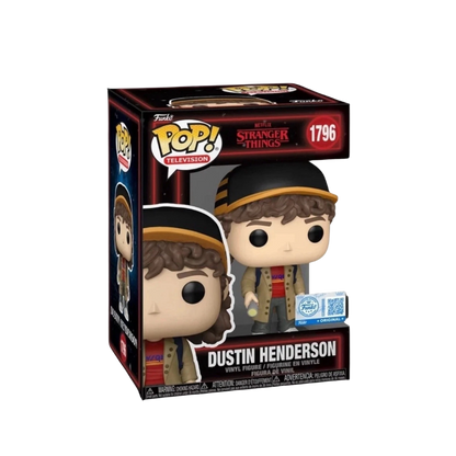 Dustin Henderson Funko Pop! #1796 Exclusive stock photo in-box from Stranger Things