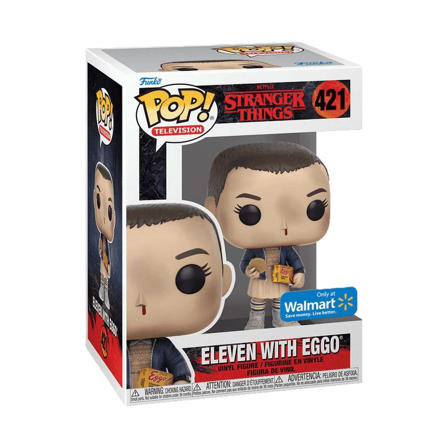 Eleven with Eggo Funko Pop! #421 Walmart Exclusive in box packaging from Stranger Things