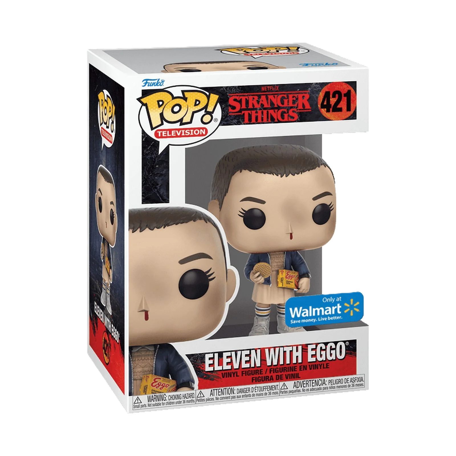 Eleven with Eggo Funko Pop! #421 Walmart Exclusive in box packaging from Stranger Things