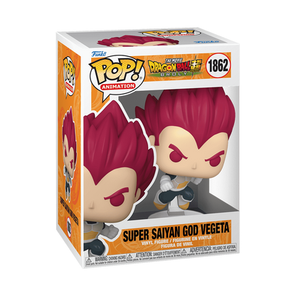 Funko Pop! Dragon Ball Super Super Saiyan God Vegeta #1862 Funko Pop box packaging front view