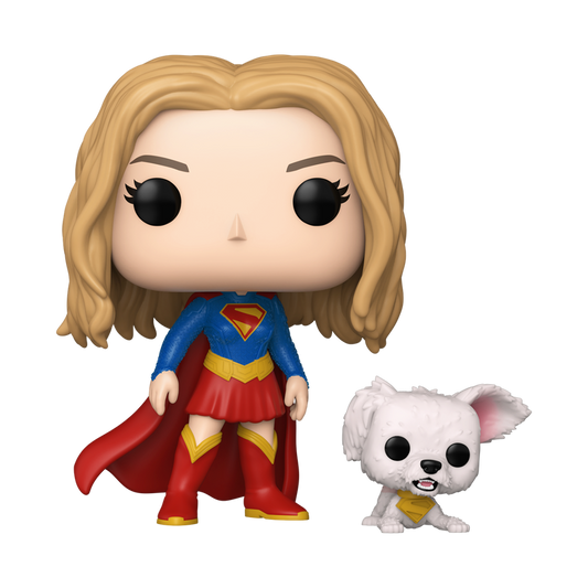 Supergirl with Puppy Krypto Funko Pop! #633 stock photo out-of-box from Supergirl