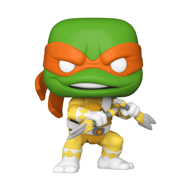 Mikey as Mighty Morphin Power Ranger Funko Pop! #111 New York Comic Con 2022 Shared Exclusive stock photo out-of-box