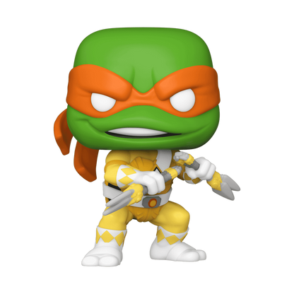 Mikey as Mighty Morphin Power Ranger Funko Pop! #111 New York Comic Con 2022 Shared Exclusive stock photo out-of-box