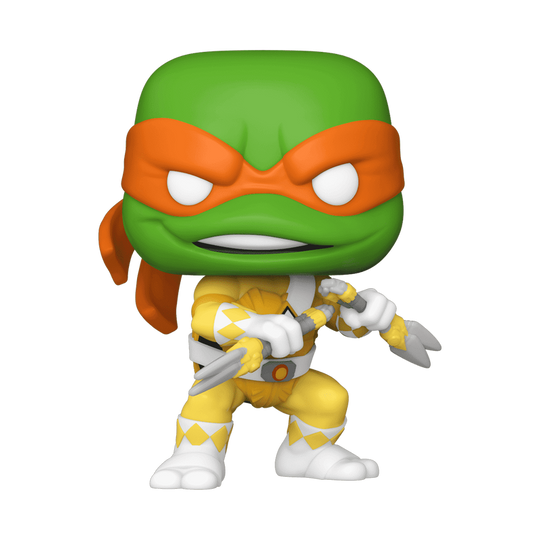 Mikey as Mighty Morphin Power Ranger Funko Pop! #111 New York Comic Con 2022 Shared Exclusive stock photo out-of-box